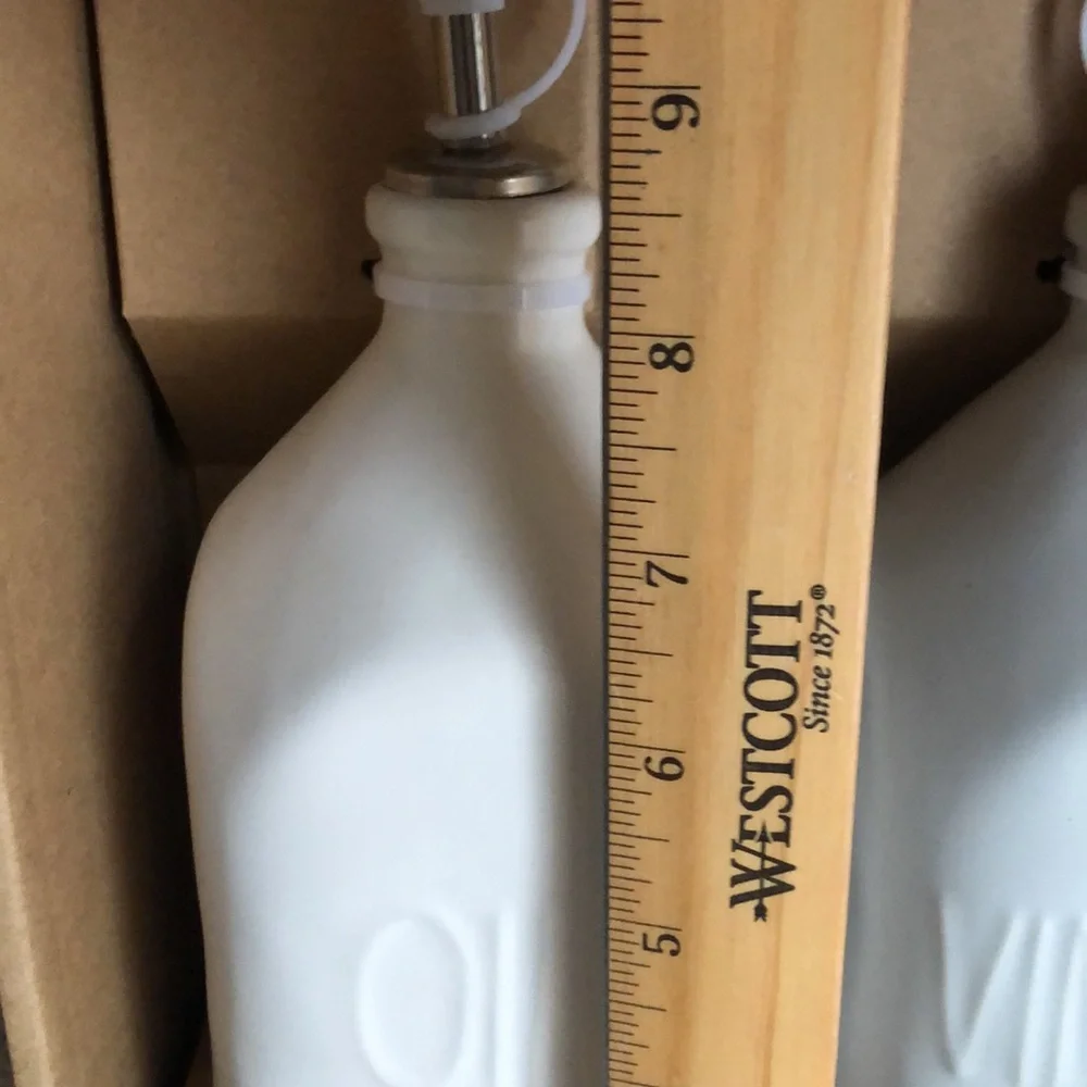 Rae Dunn White and Gray Oil & Vinegar Cruet Set